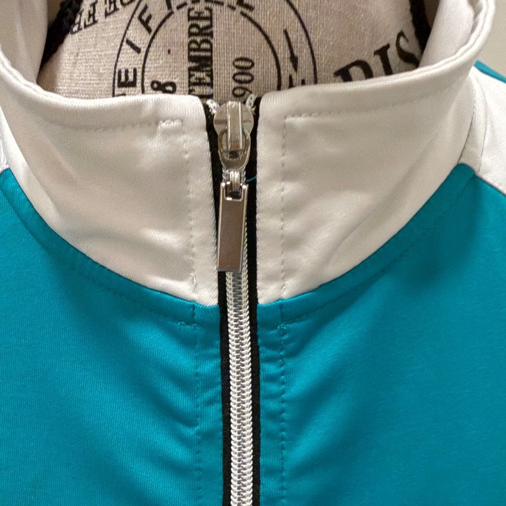 Style & Co. Women's Warm‎ Up Jacket; Aqua/Black/White; Stretch; Petite Medium - Picture 4 of 5